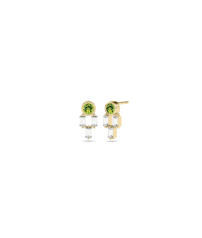 Birthstone and Diamond Stud Earring | Diamond Earrings 