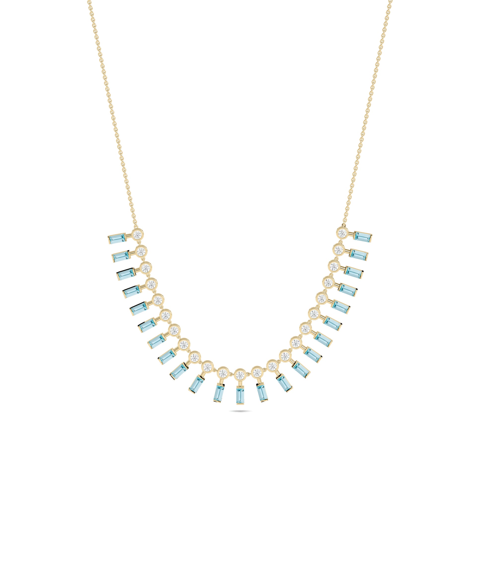 Birthstone and Diamond Layered Necklace | Diamond Necklace