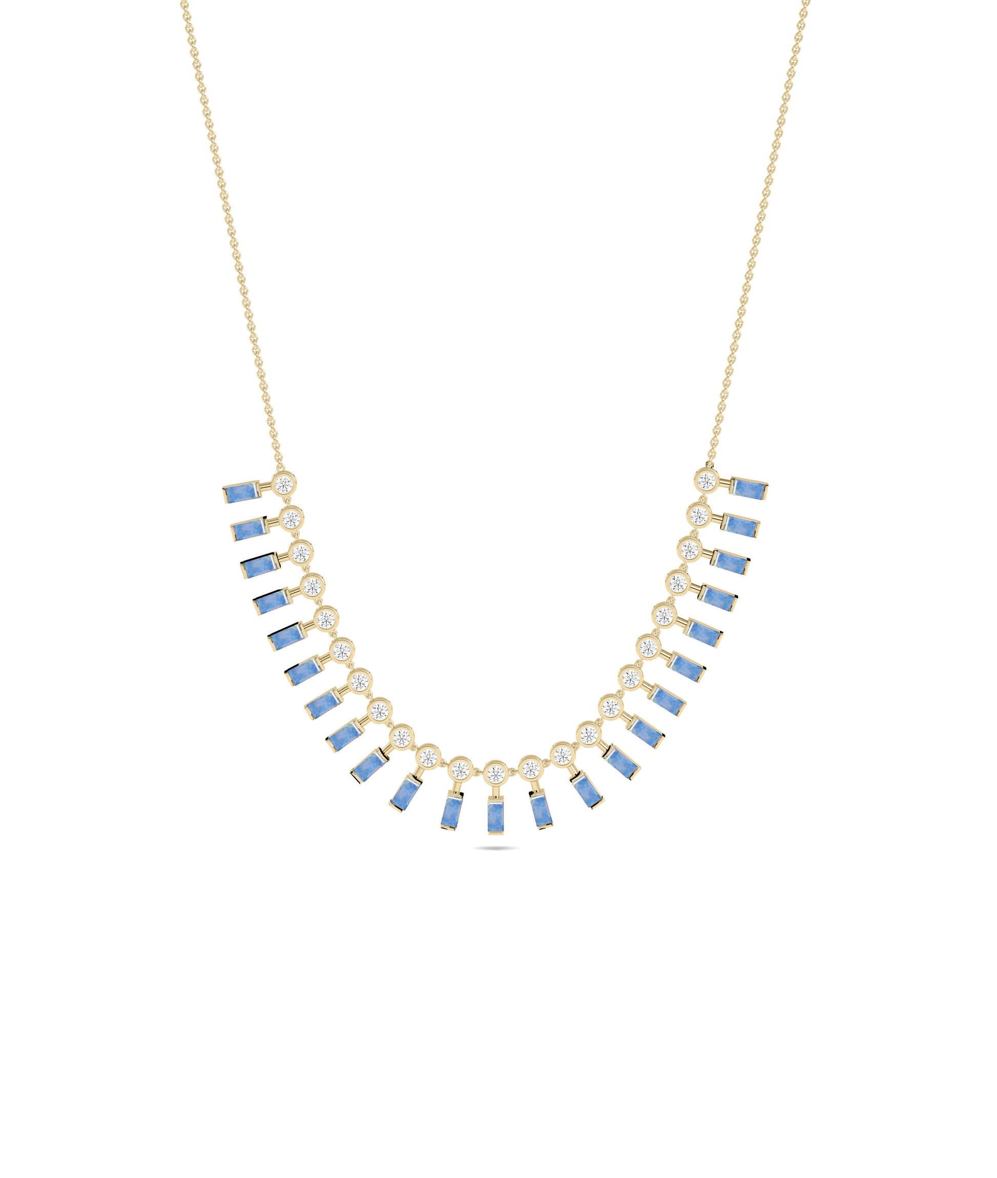 Birthstone and Diamond Layered Necklace | Diamond Necklace