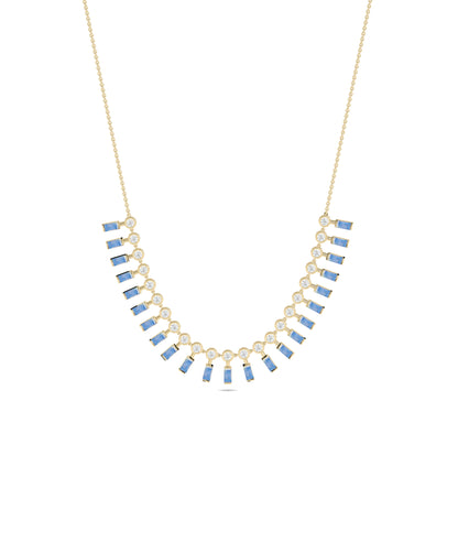 Birthstone and Diamond Layered Necklace | Diamond Necklace