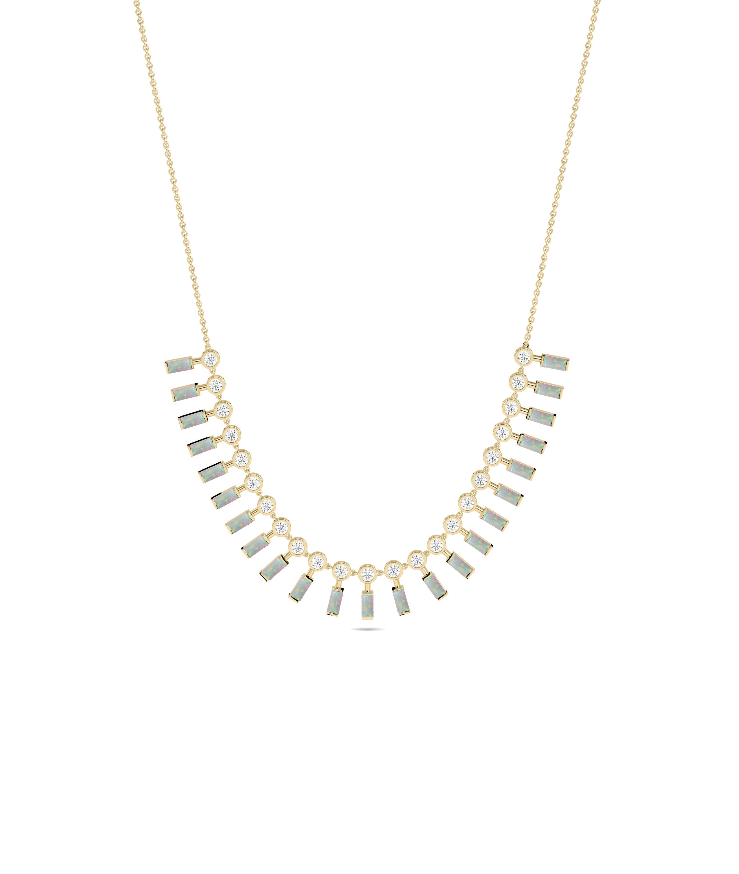 Birthstone and Diamond Layered Necklace | Diamond Necklace