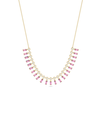 Birthstone and Diamond Layered Necklace | Diamond Necklace