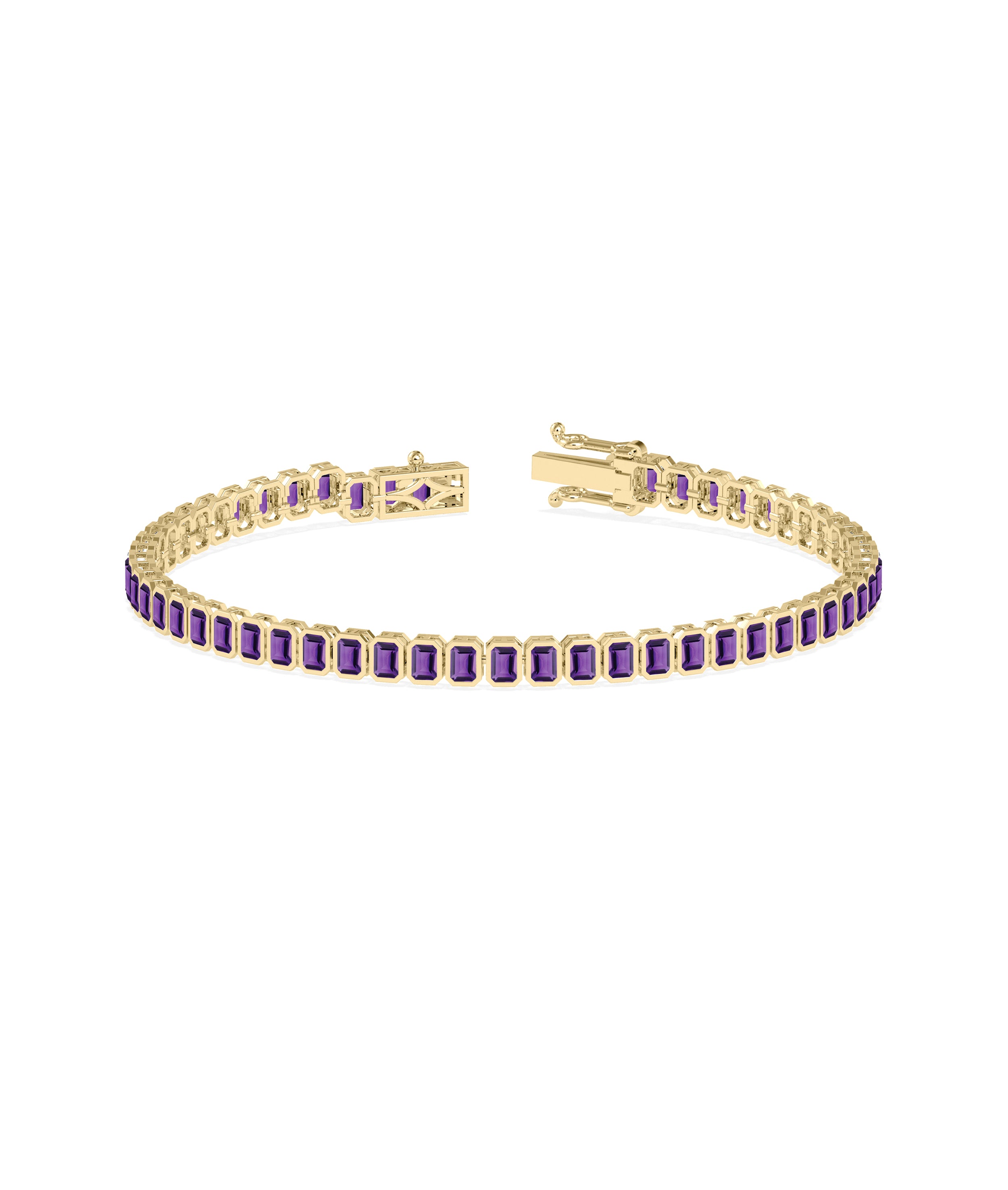 Birthstone Emerald Cut Straight Line Bracelet | Diamond Bracelet 