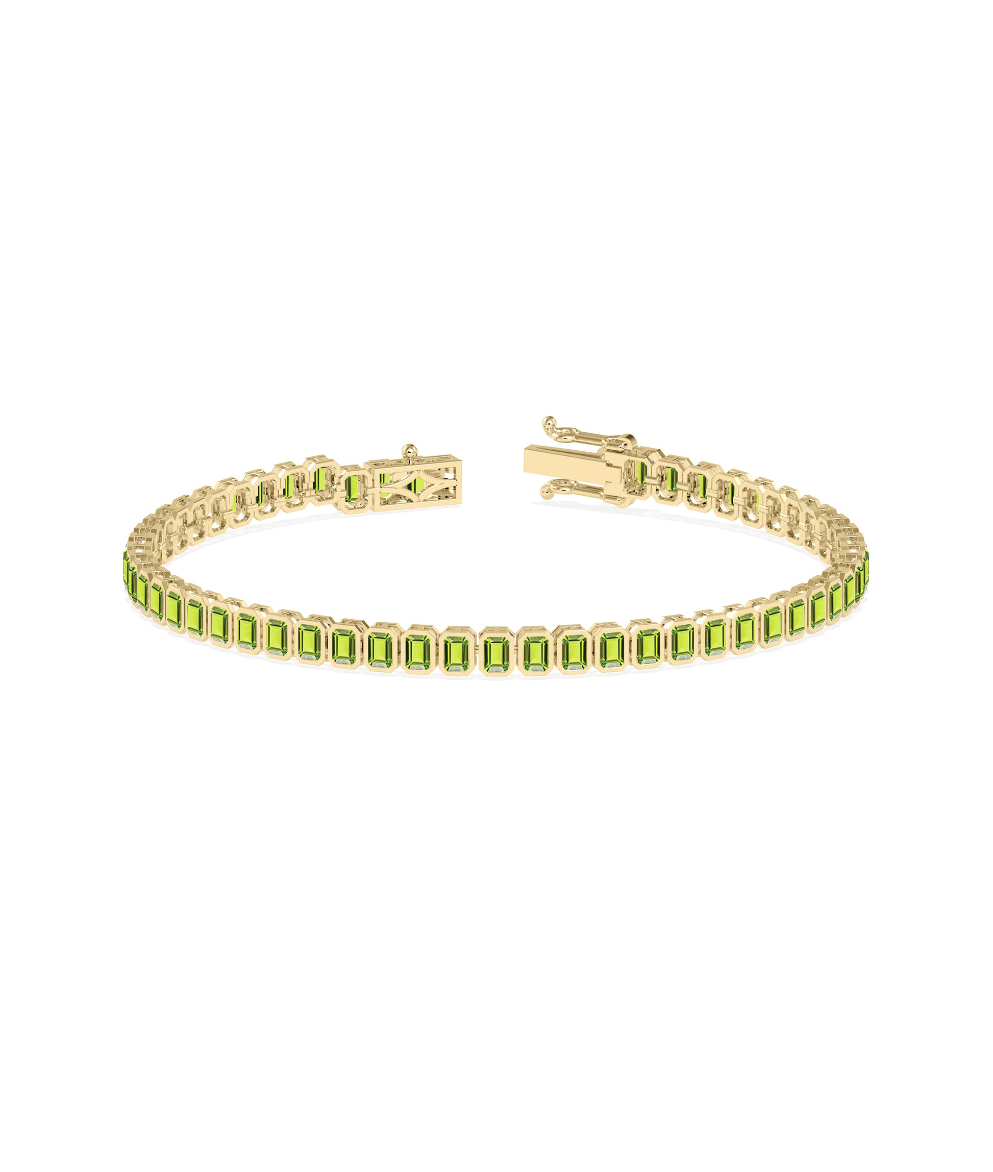 Birthstone Emerald Cut Straight Line Bracelet | Diamond Bracelet 