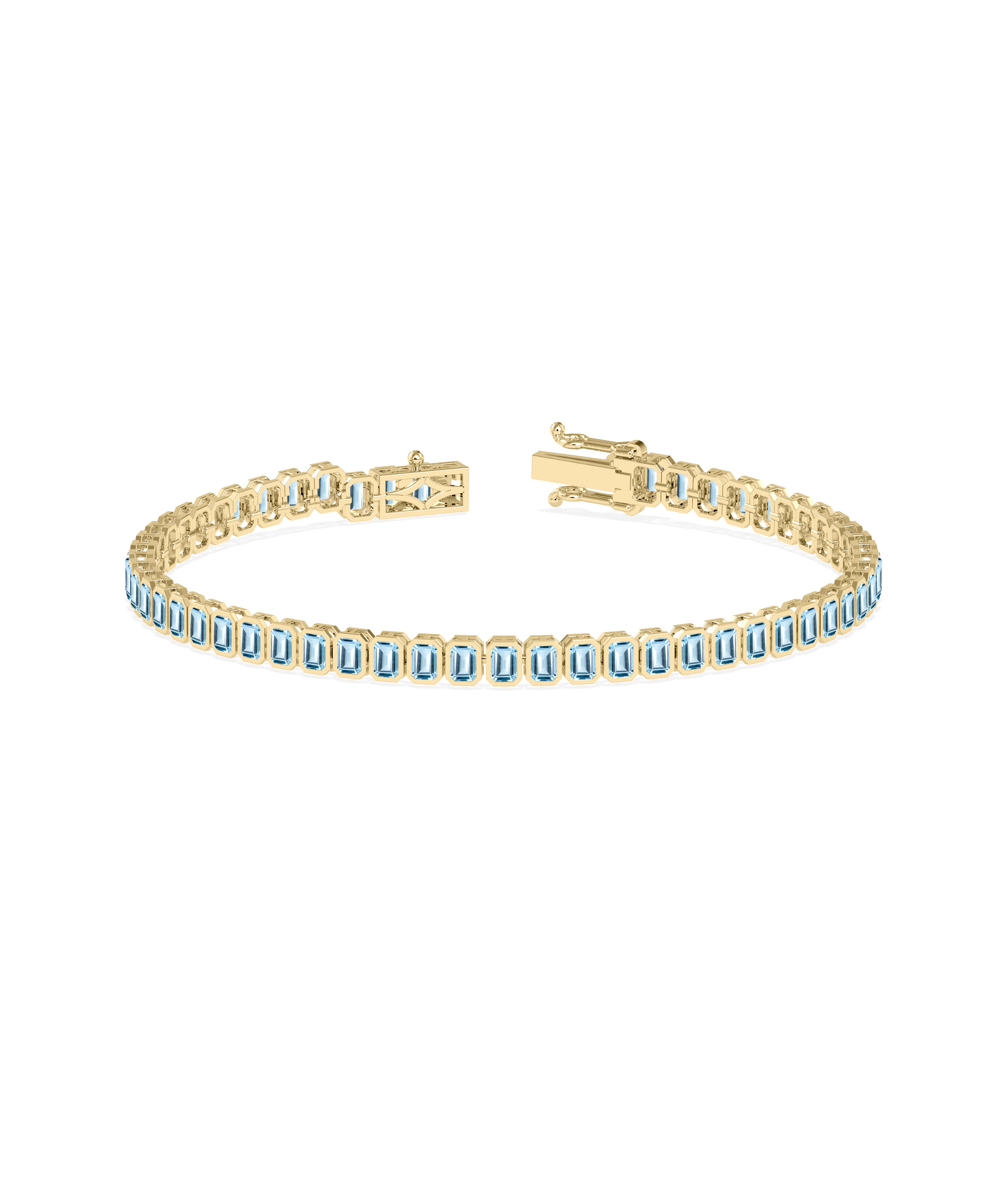 Birthstone Emerald Cut Straight Line Bracelet | Diamond Bracelet 