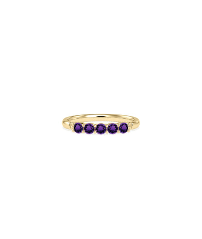 5 Stone Birthstone Ring - Chic Everyday Jewelry