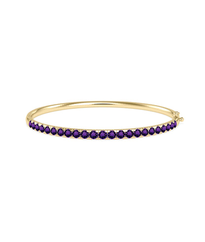 "Straight Line Birthstone Bangle - Elegant Diamond Bangle for Every Occasion"