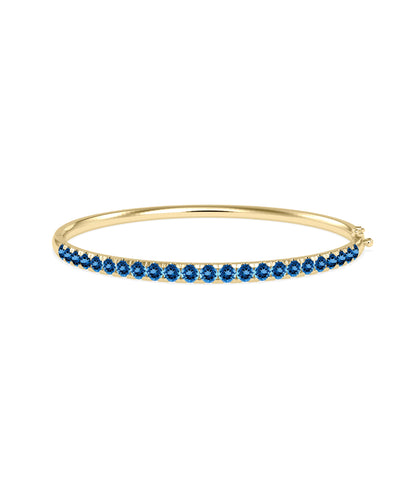 "Straight Line Birthstone Bangle - Elegant Diamond Bangle for Every Occasion"