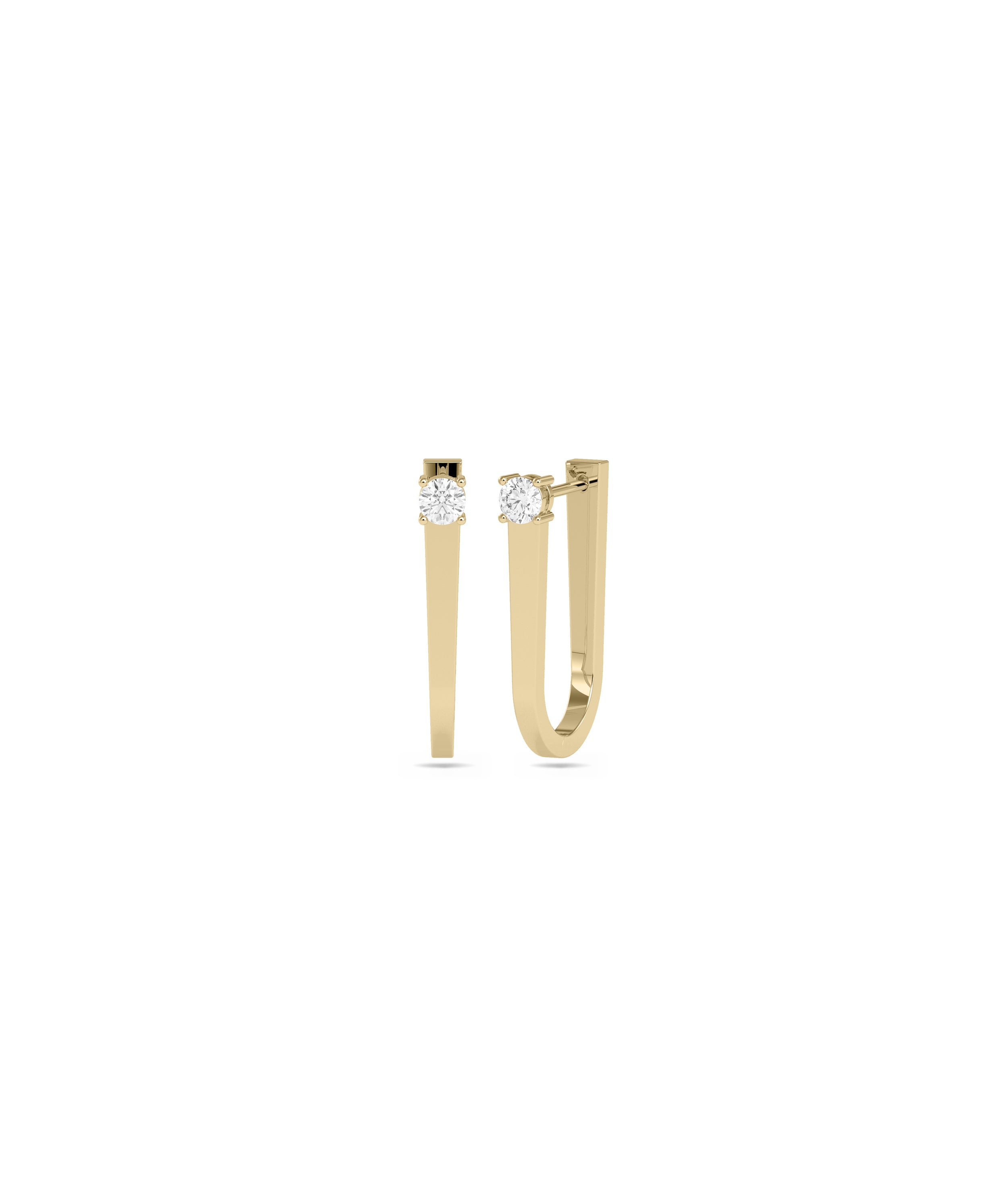 "U Shape Birthstone Hoop Earrings - Stylish Diamond Earrings for Everyday Jewelry"