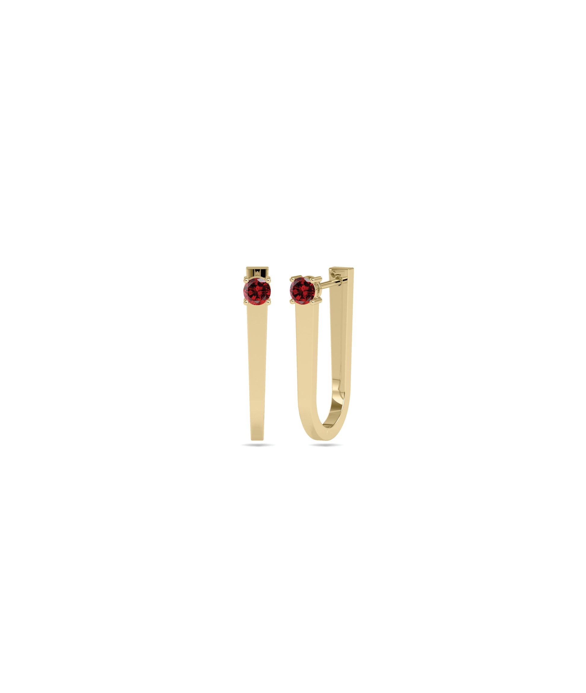 "U Shape Birthstone Hoop Earrings - Stylish Diamond Earrings for Everyday Jewelry"