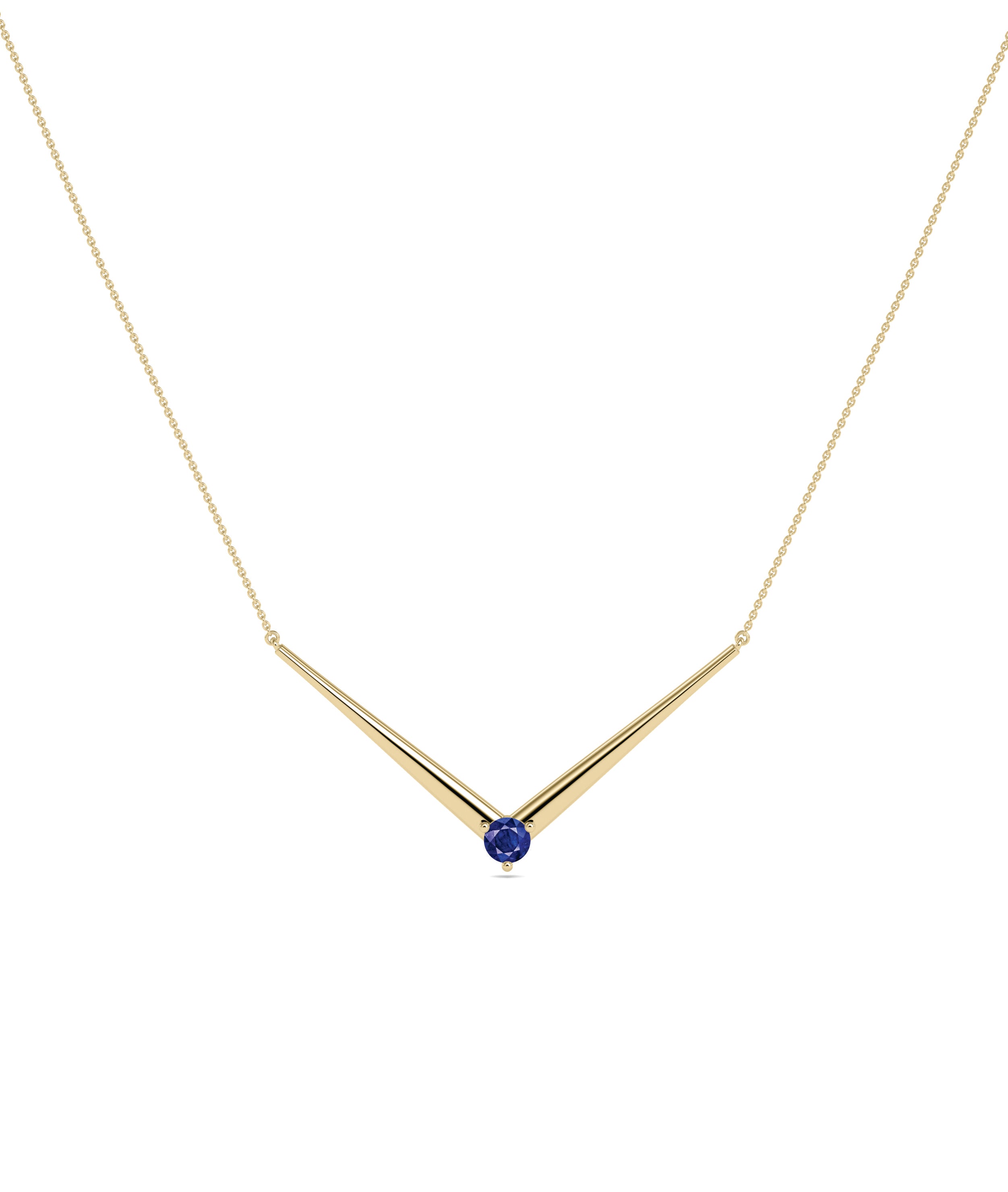 "Chevron Birthstone Solitaire Necklace - Elegant Diamond Necklace"