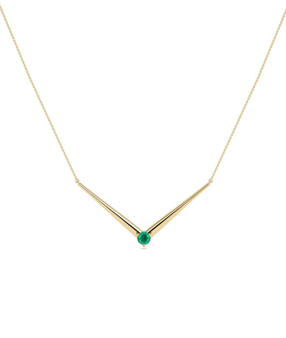 "Chevron Birthstone Solitaire Necklace - Elegant Diamond Necklace"