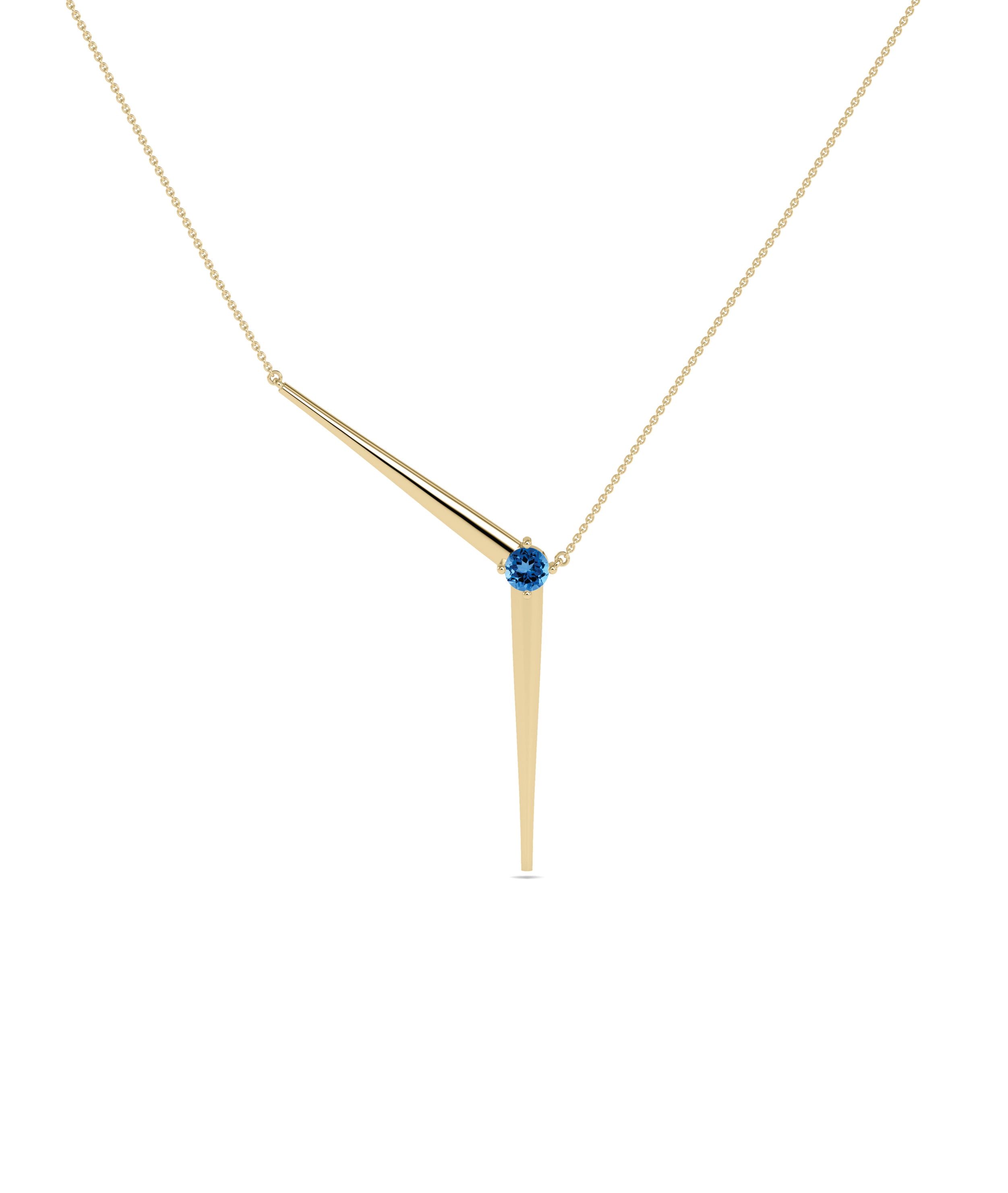 Y Shape Birthstone Solitaire Necklace