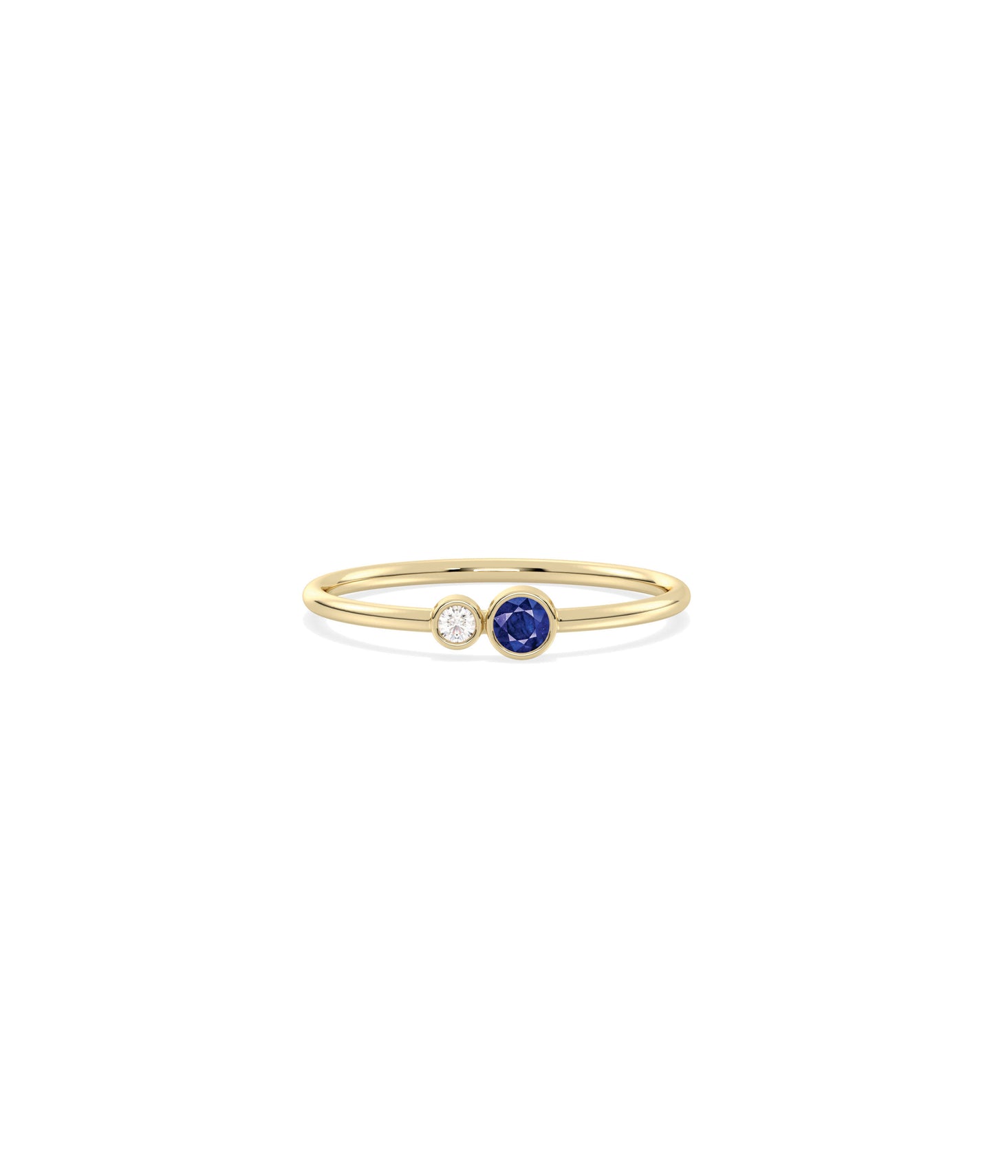 2 Stone Birthstone and Diamond Ring | Timeless Everyday Jewelry 