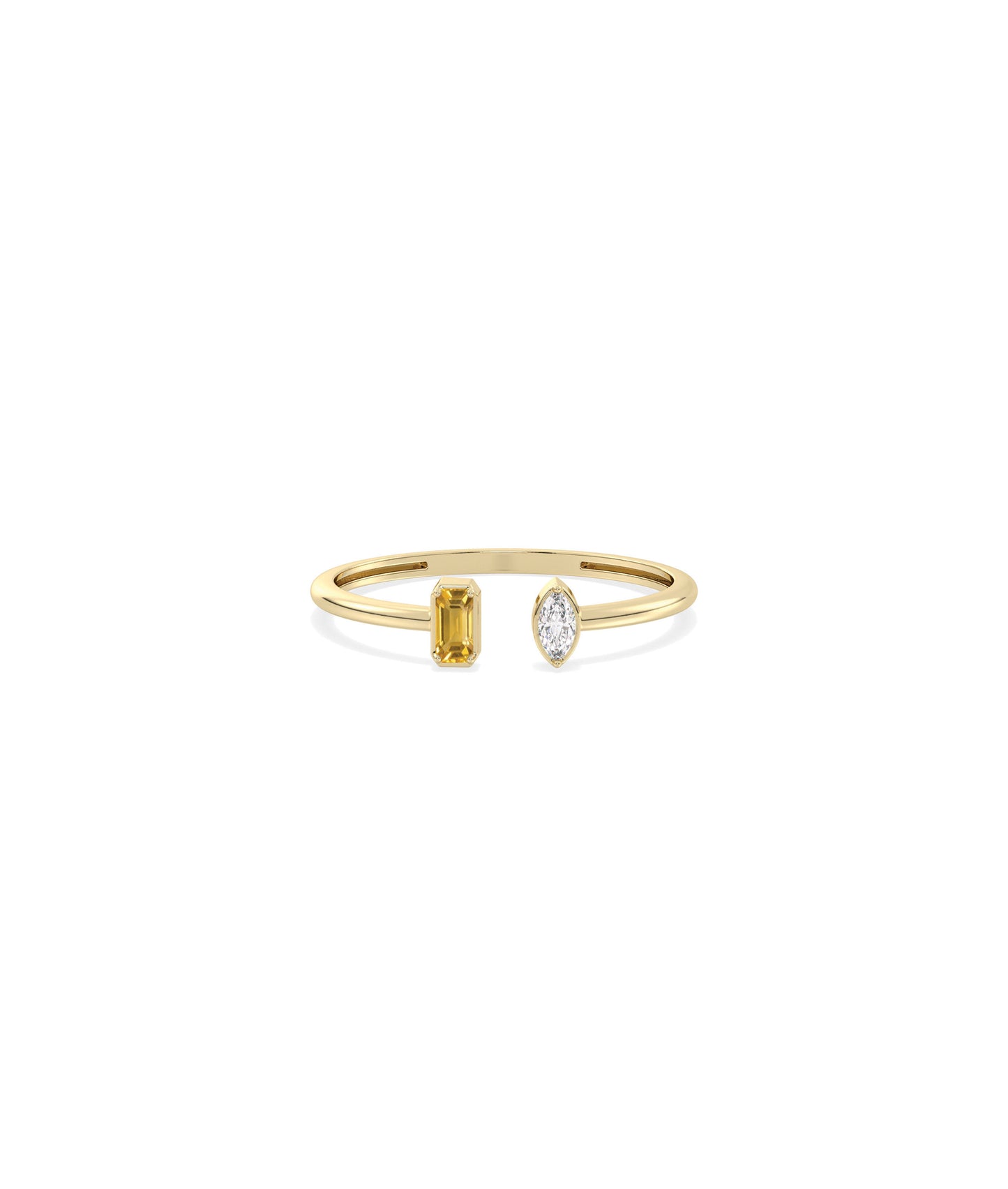 2 Stone Birthstone and Diamond Ring | Elegant Everyday Jewelry Online