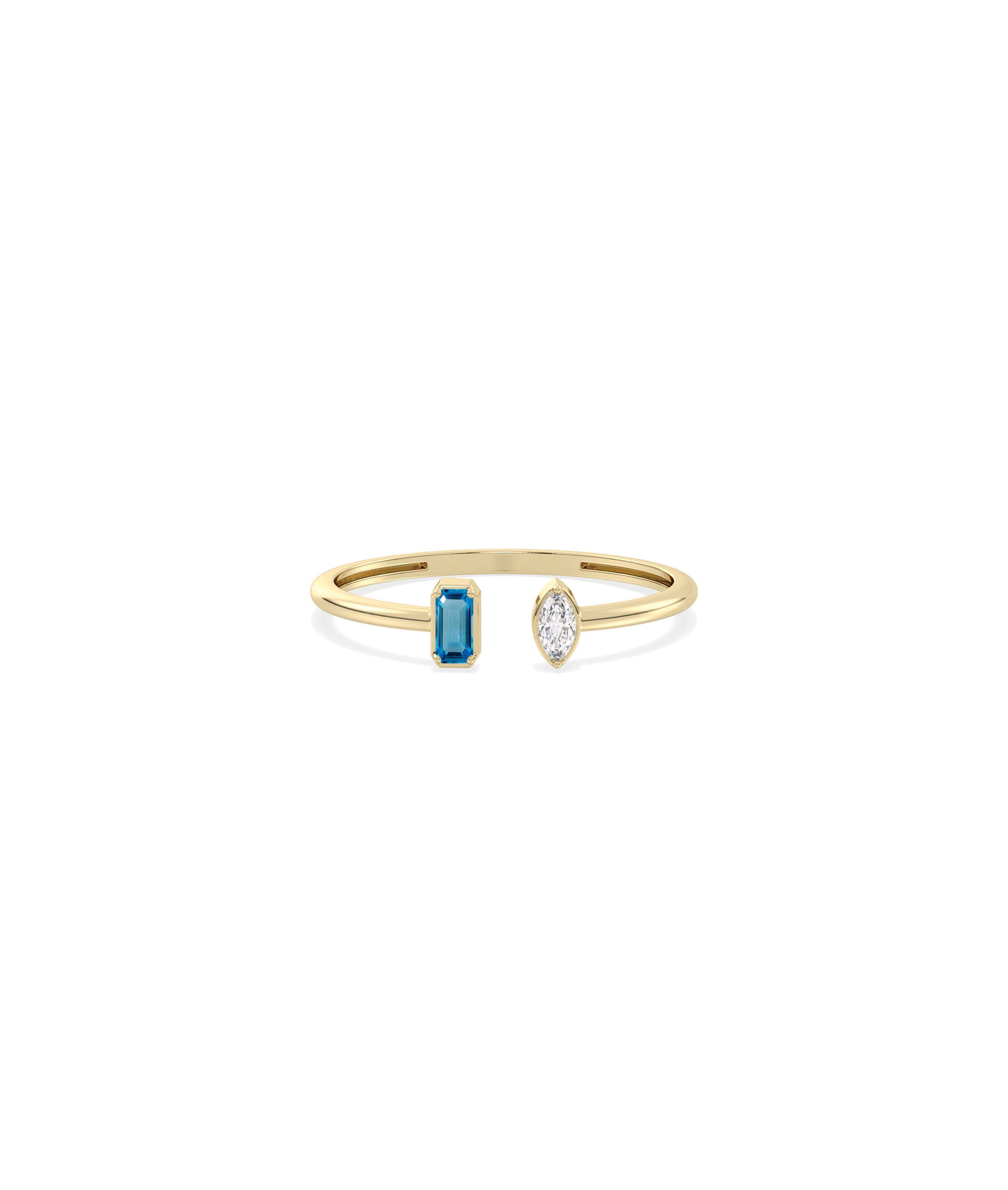 2 Stone Birthstone and Diamond Ring | Elegant Everyday Jewelry Online