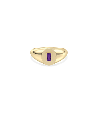 Signet Birthstone Ring - everyday jewelry