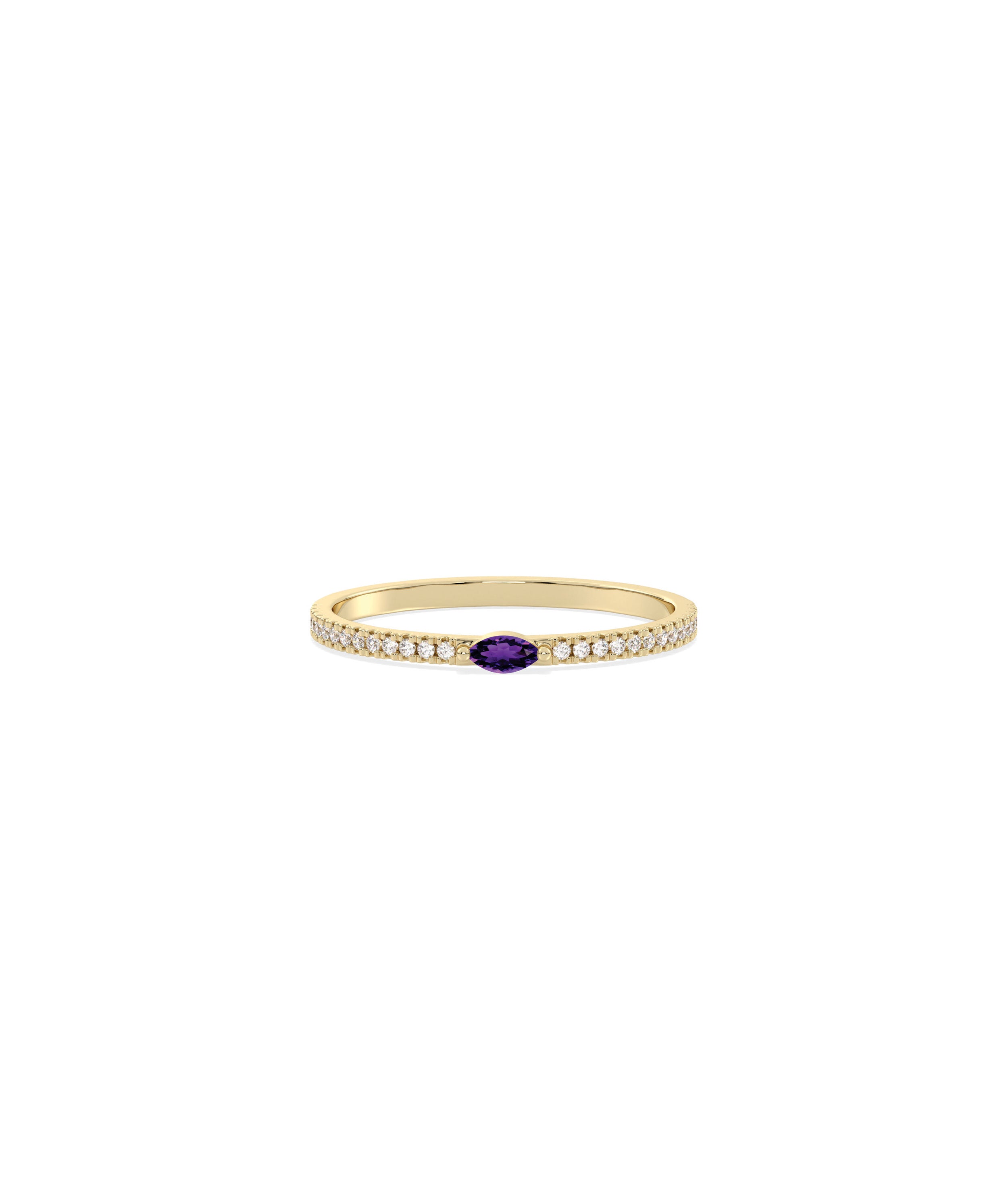 Birthstone and Diamond Band Ring | Engagement Rings For Women