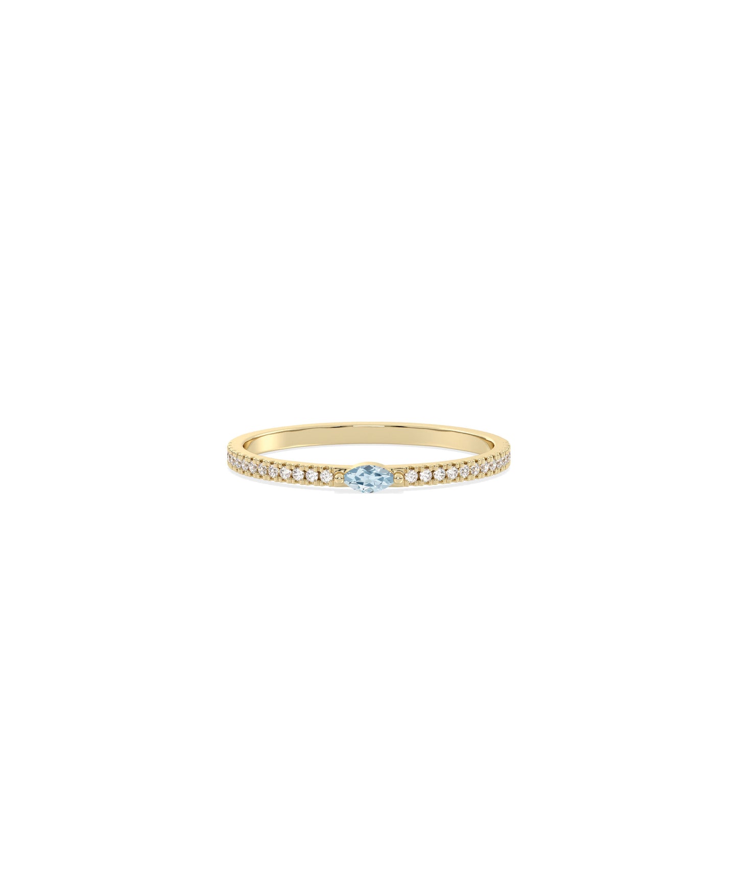 Birthstone and Diamond Band Ring | Engagement Rings For Women