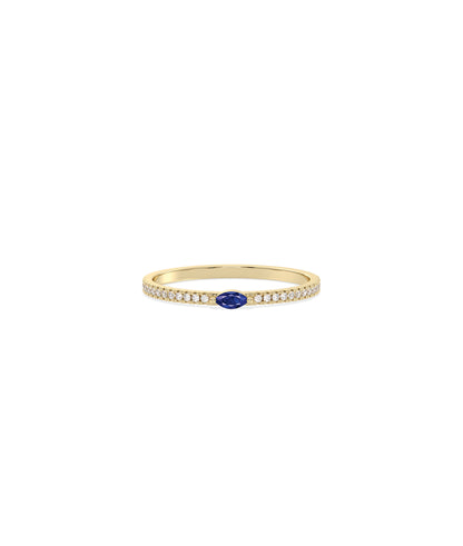 Birthstone and Diamond Band Ring | Engagement Rings For Women