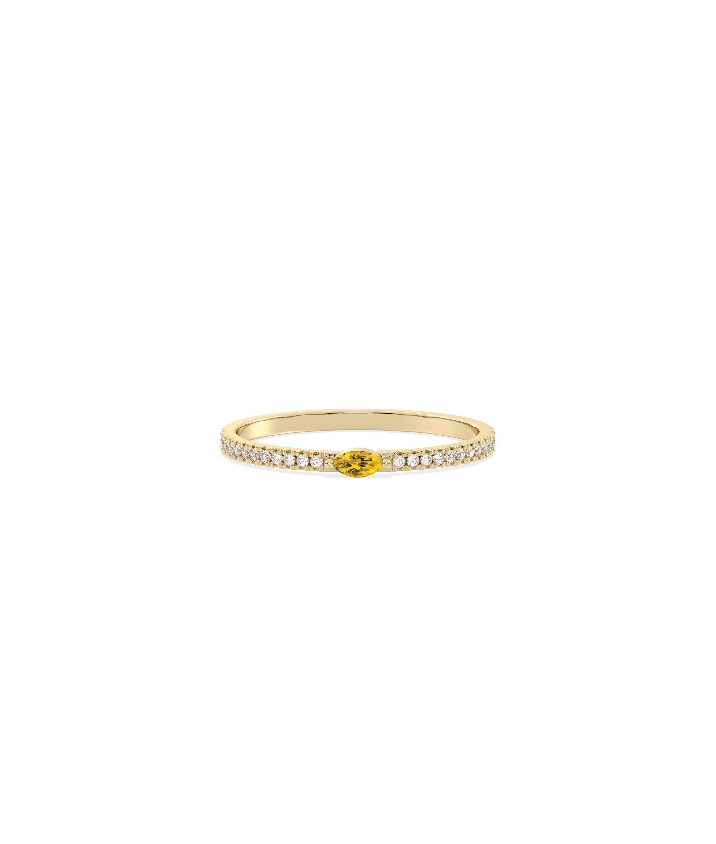 Birthstone and Diamond Band Ring | Engagement Rings For Women