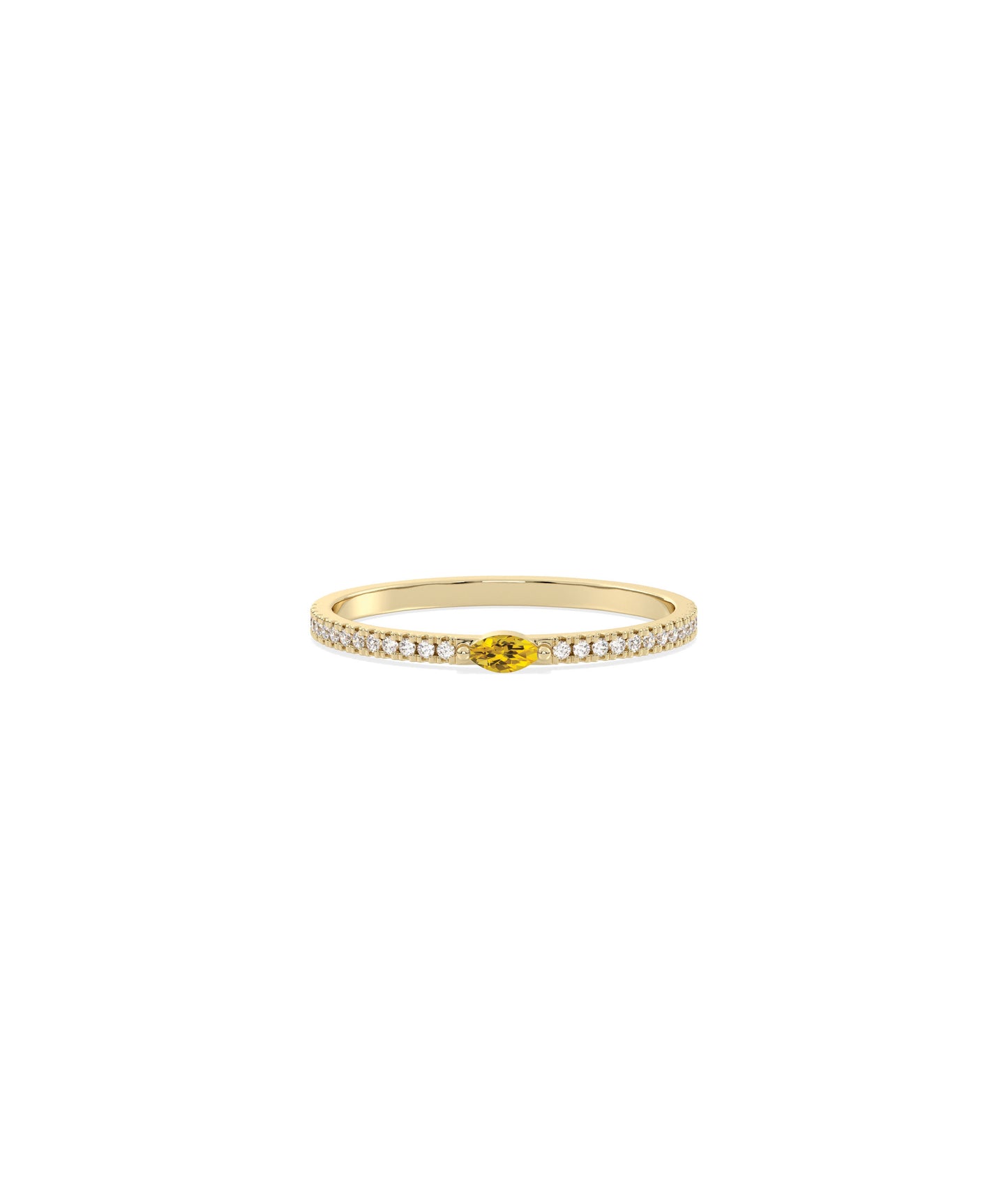 Birthstone and Diamond Band Ring | Engagement Rings For Women