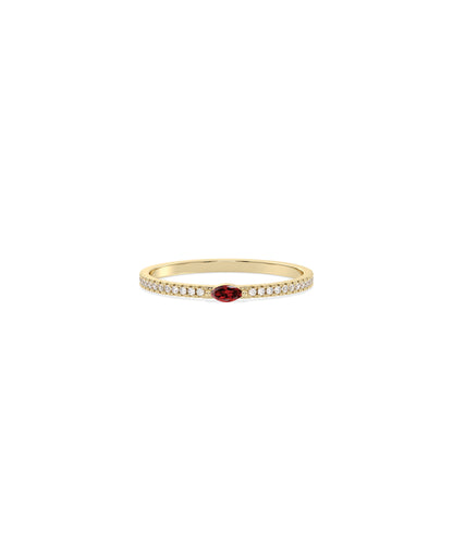 Birthstone and Diamond Band Ring | Engagement Rings For Women