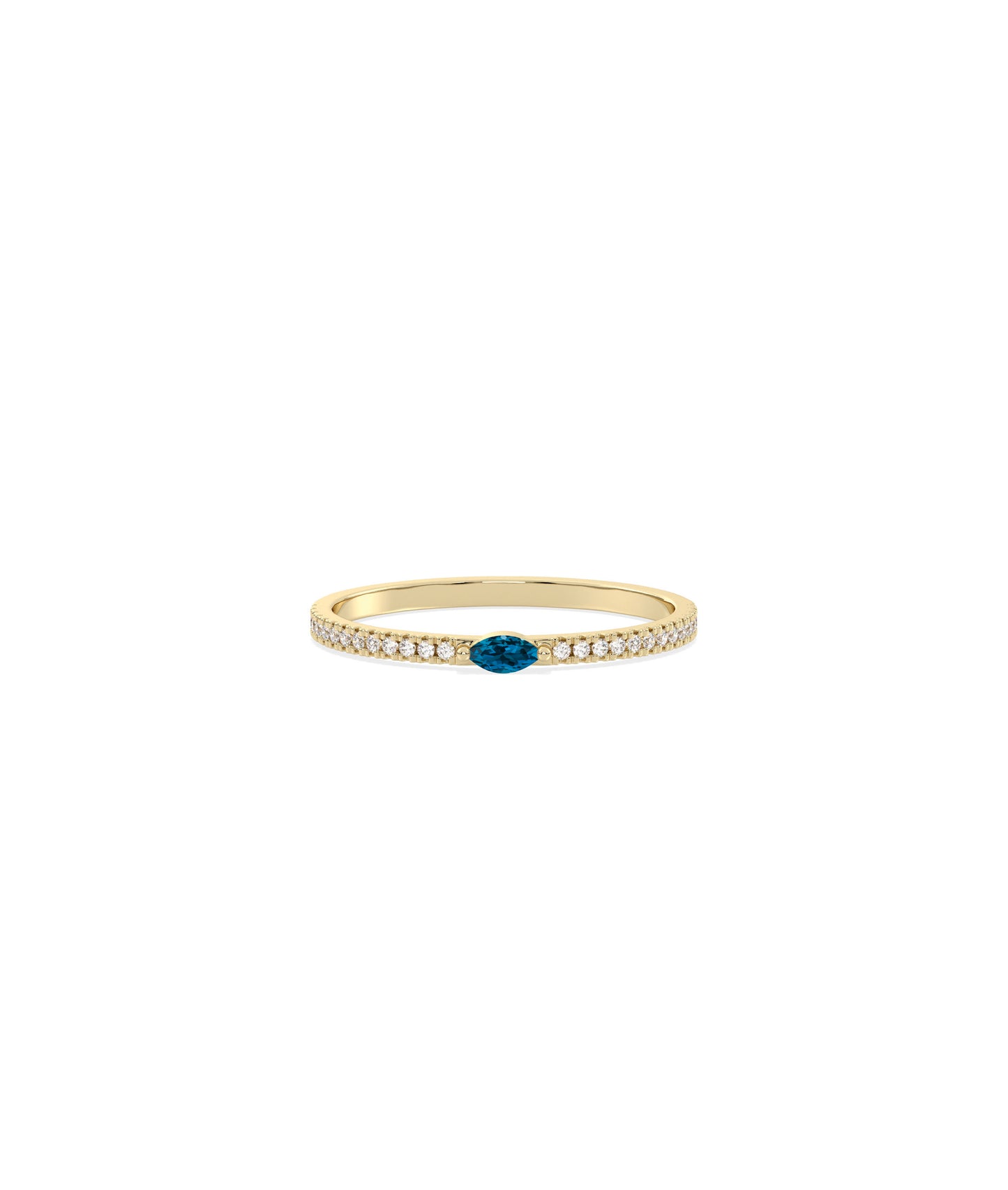 Birthstone and Diamond Band Ring | Engagement Rings For Women