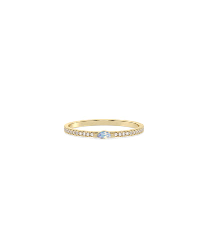 Birthstone and Diamond Band Ring | Engagement Rings For Women