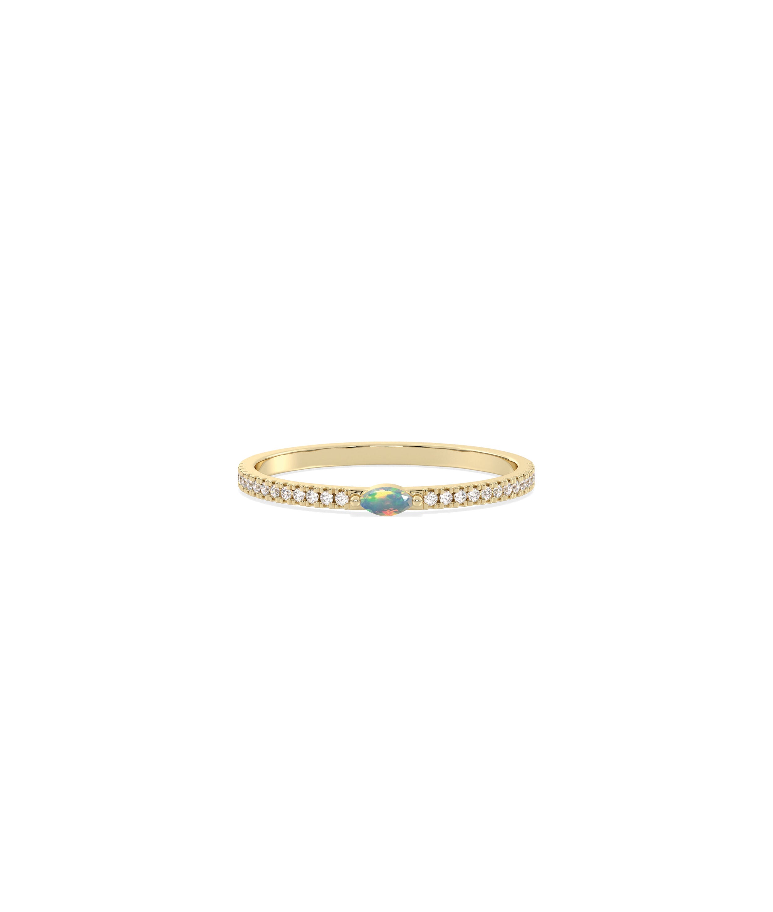 Birthstone and Diamond Band Ring | Engagement Rings For Women