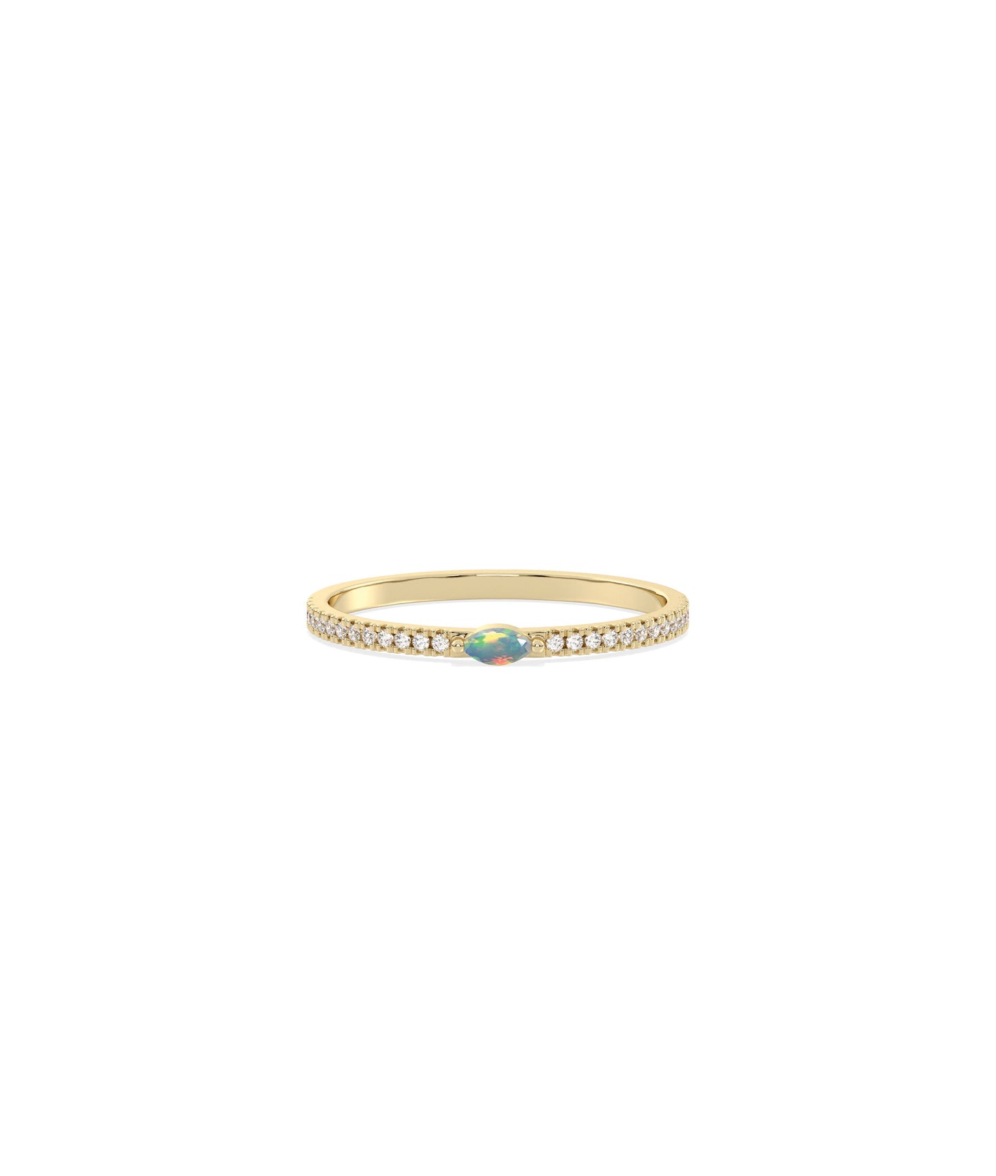 Birthstone and Diamond Band Ring | Engagement Rings For Women