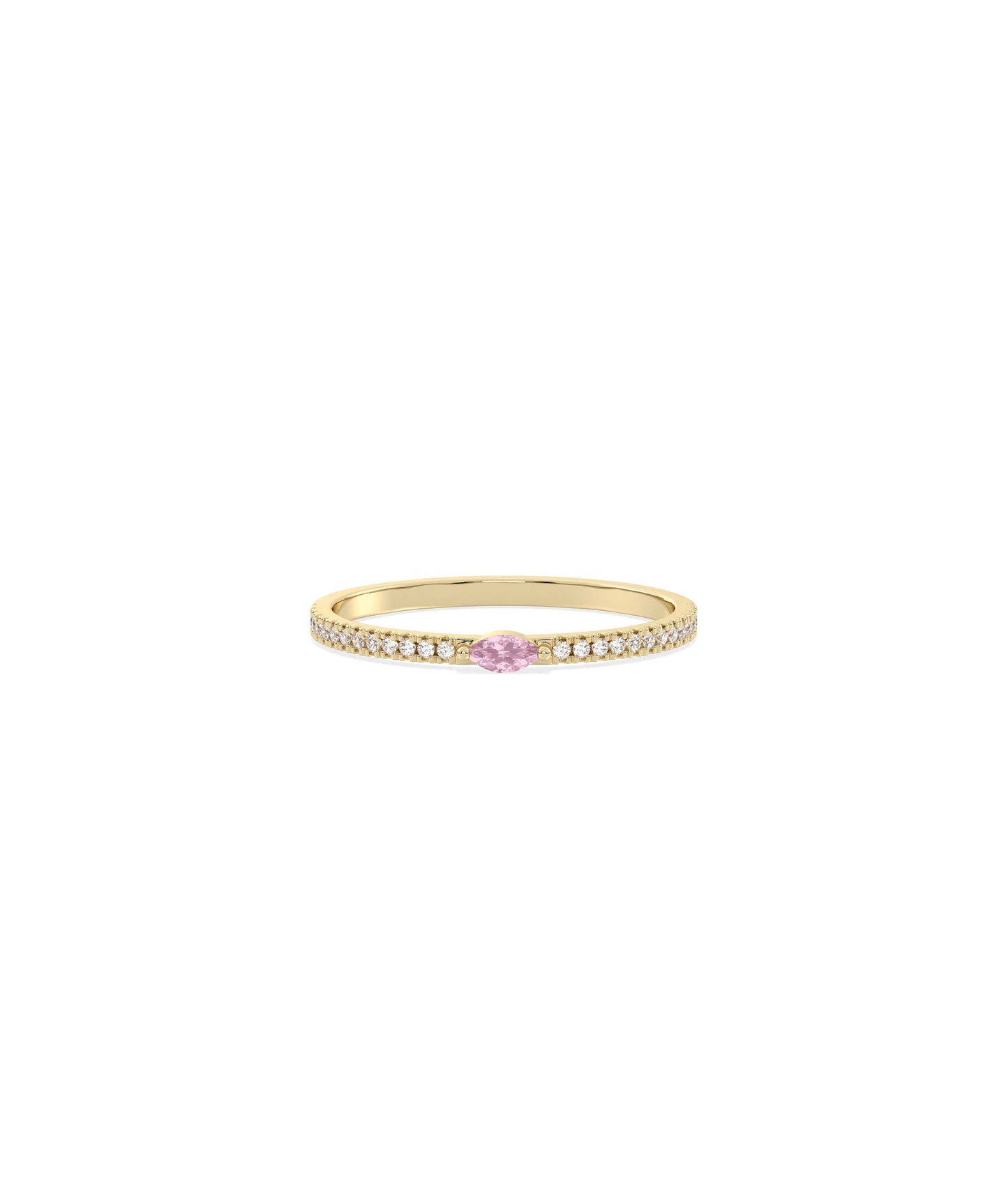 Birthstone and Diamond Band Ring | Engagement Rings For Women