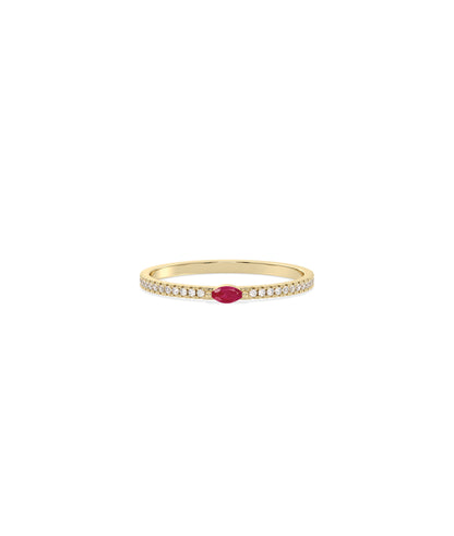 Birthstone and Diamond Band Ring | Engagement Rings For Women