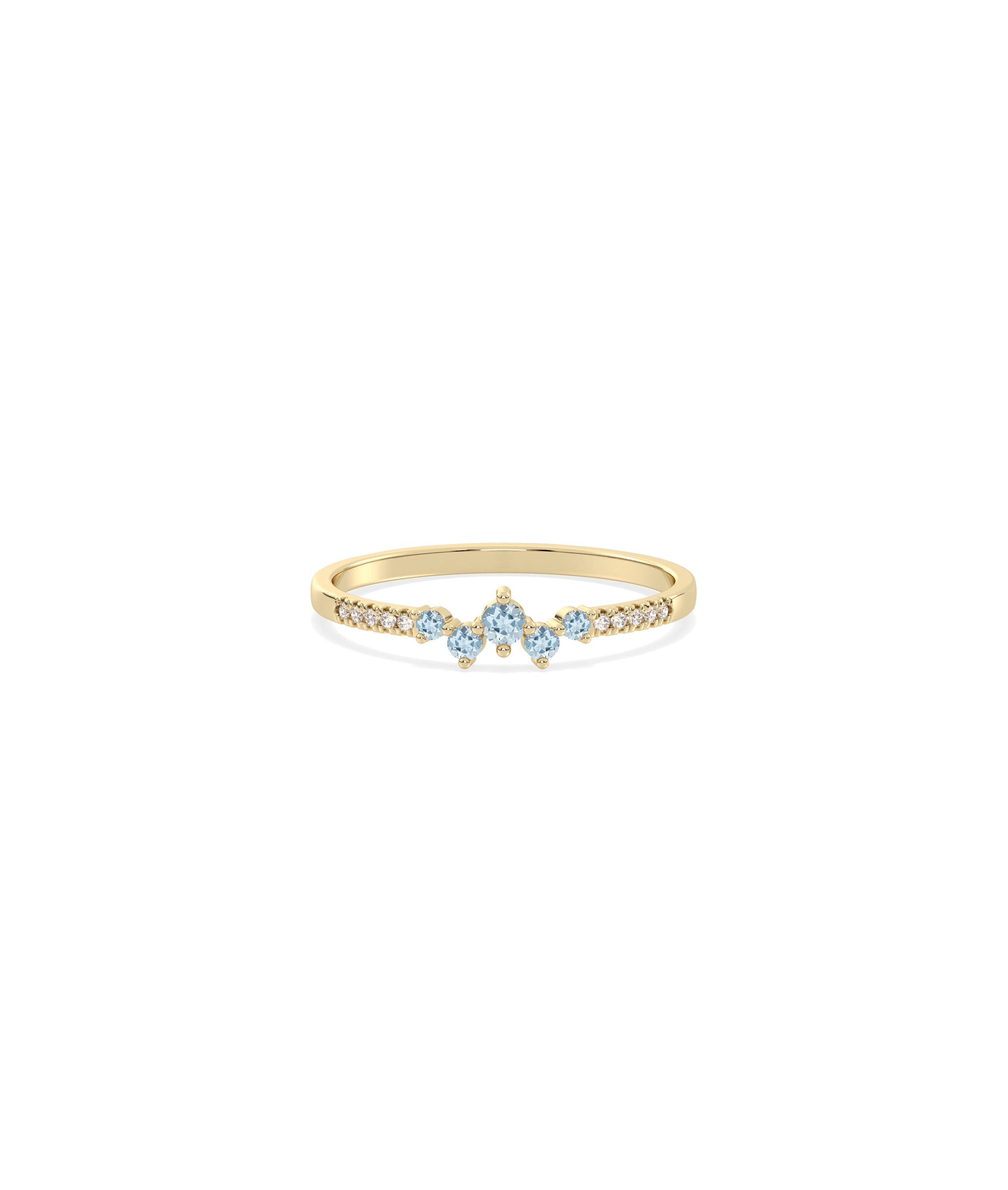 Birthstone Cluster and Diamond Band Ring | Everyday Jewelry 