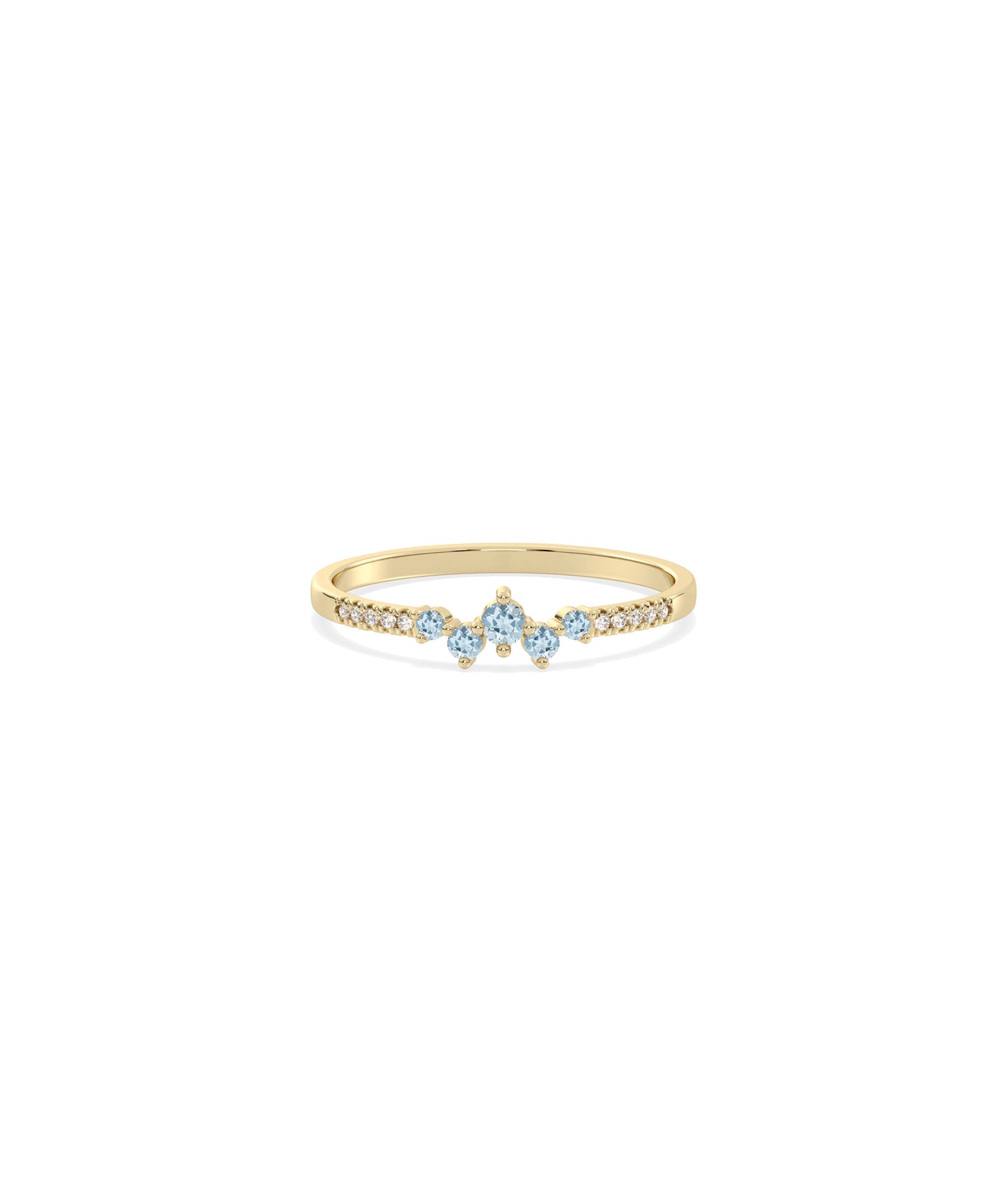 Birthstone Cluster and Diamond Band Ring | Everyday Jewelry 