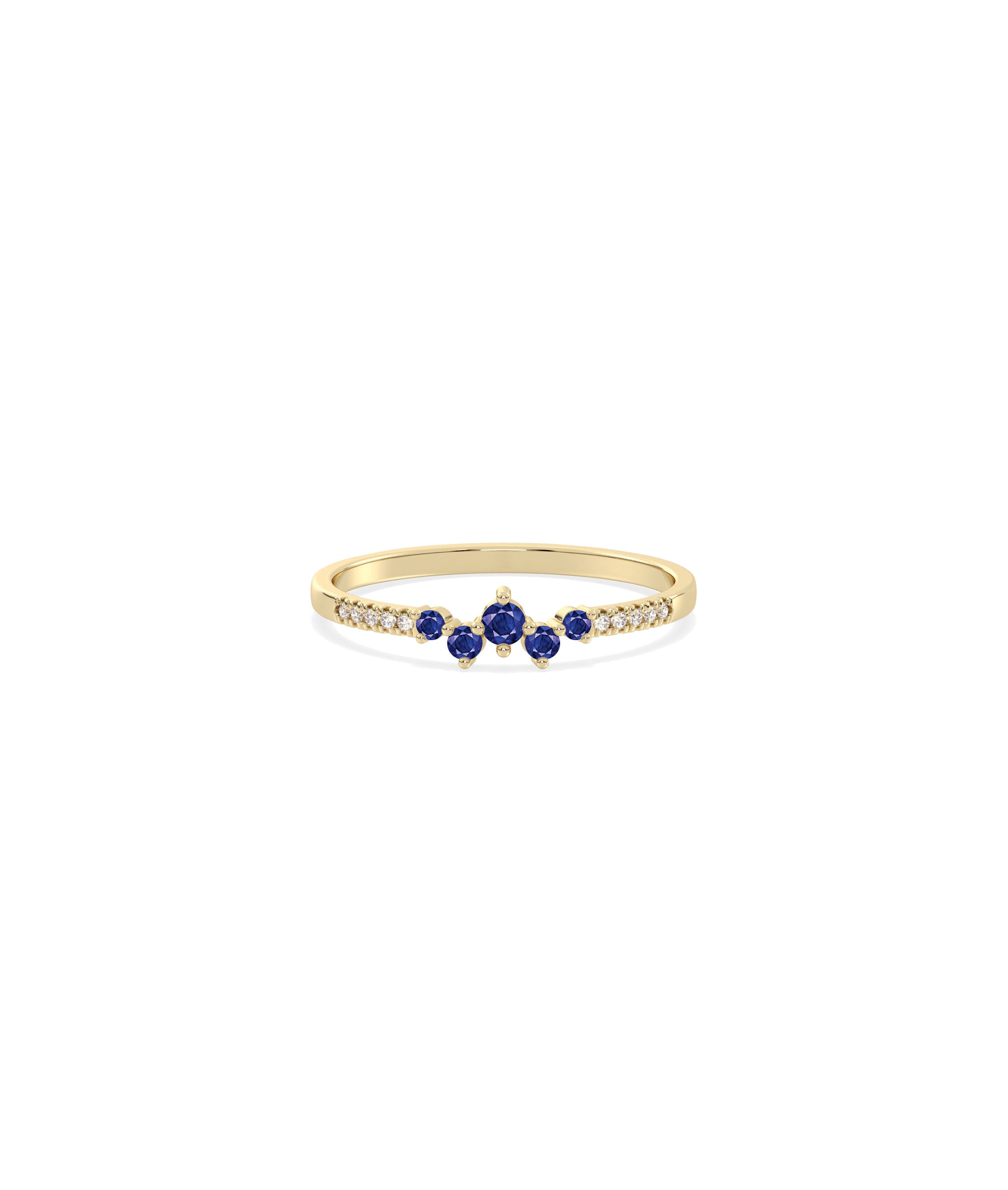 Birthstone Cluster and Diamond Band Ring | Everyday Jewelry 