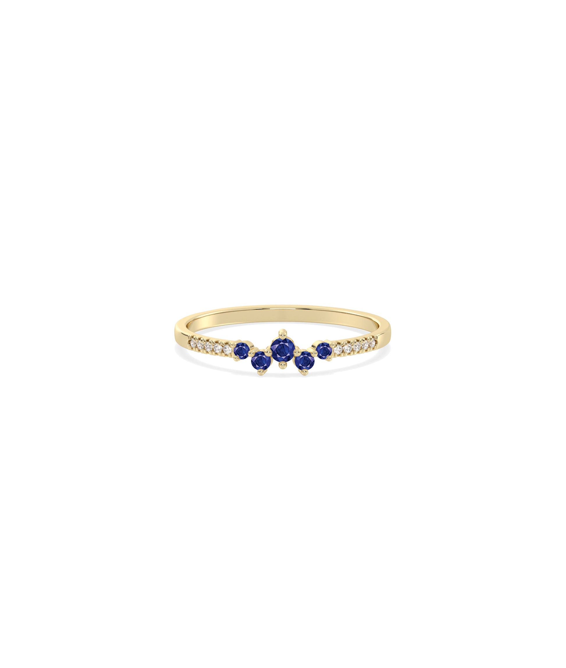 Birthstone Cluster and Diamond Band Ring | Everyday Jewelry 