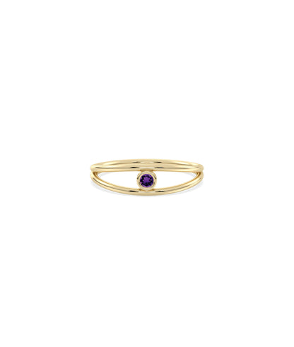 Birthstone Bezel Set Split Shank Ring | Best Everyday Jewelry