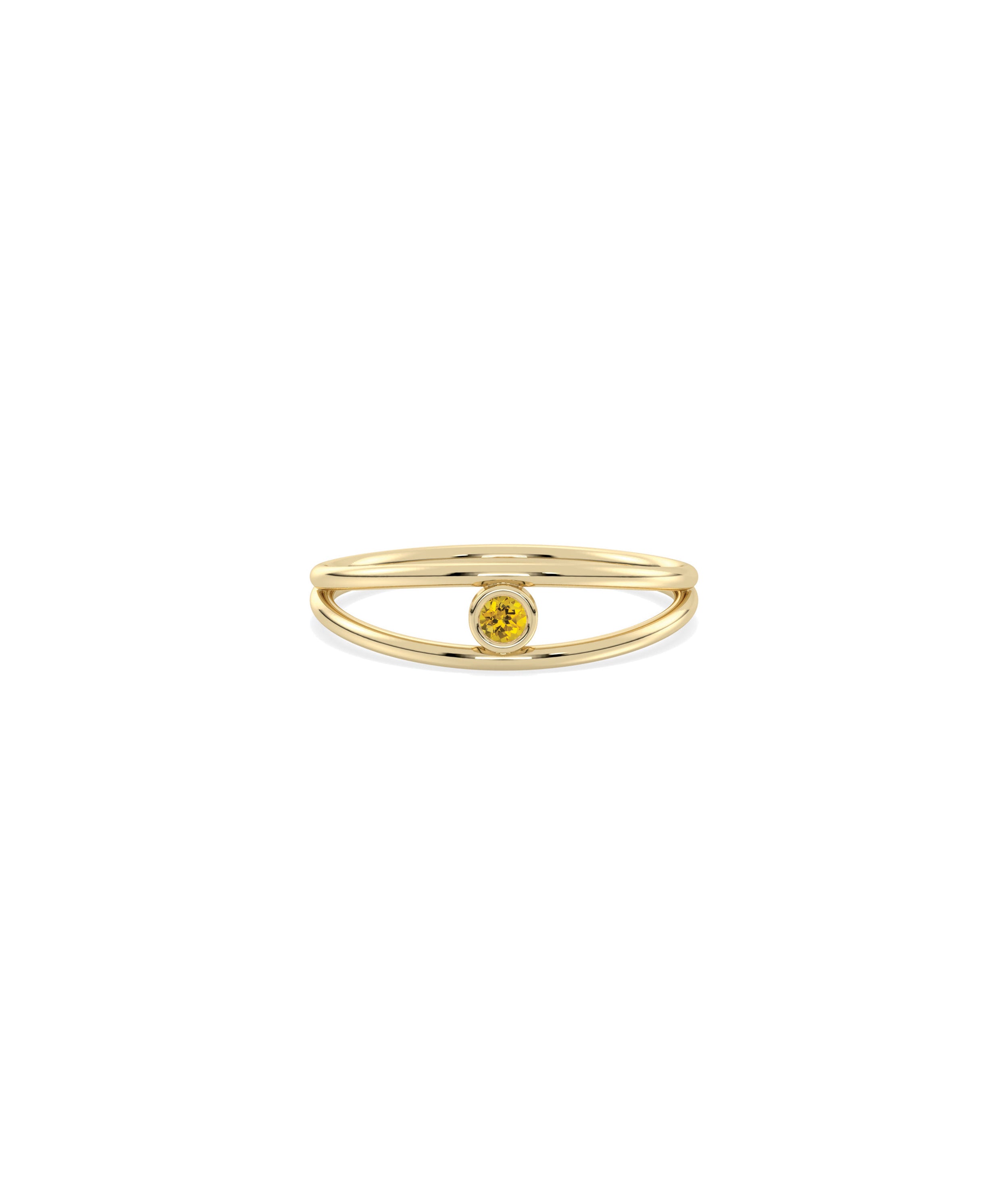 Birthstone Bezel Set Split Shank Ring | Best Everyday Jewelry