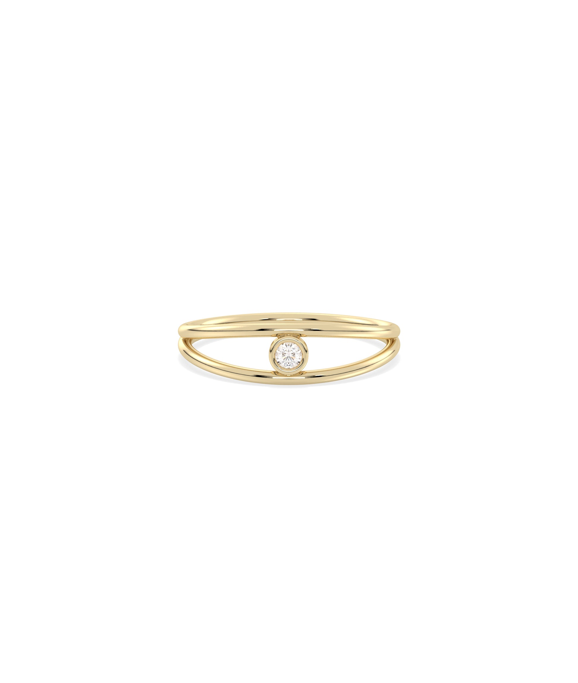 Birthstone Bezel Set Split Shank Ring | Best Everyday Jewelry