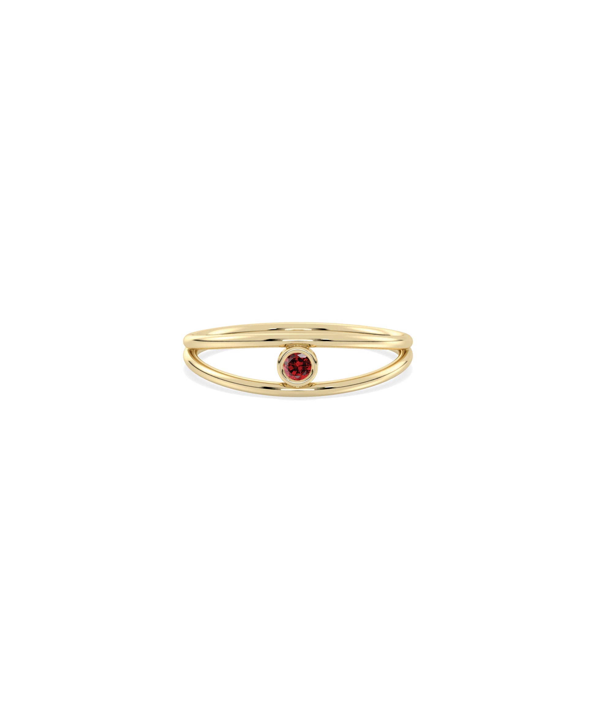 Birthstone Bezel Set Split Shank Ring | Best Everyday Jewelry