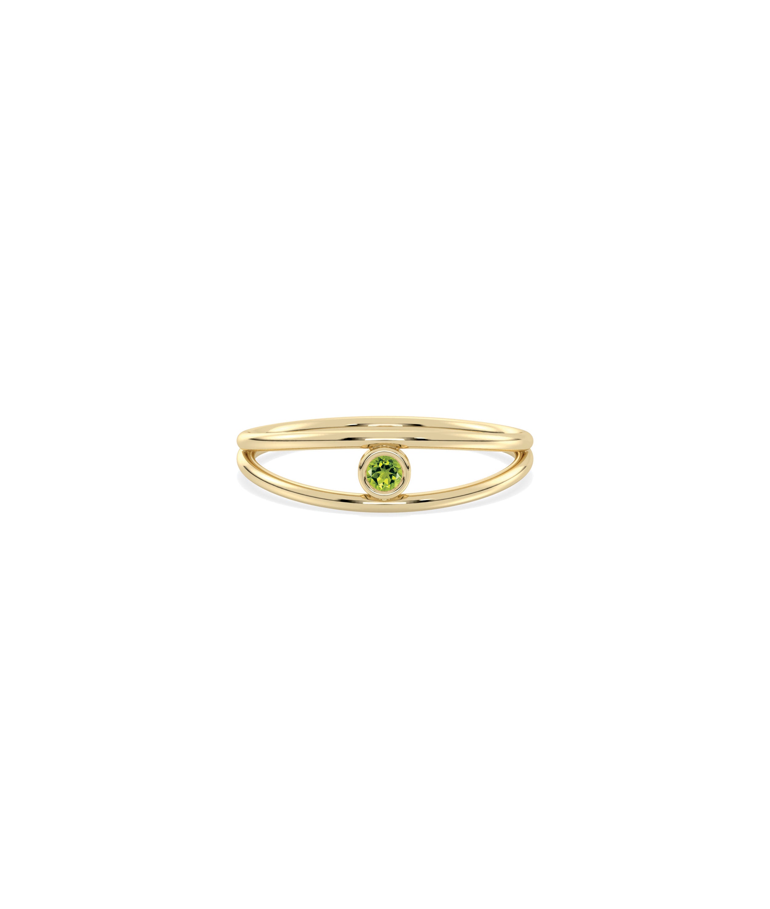 Birthstone Bezel Set Split Shank Ring