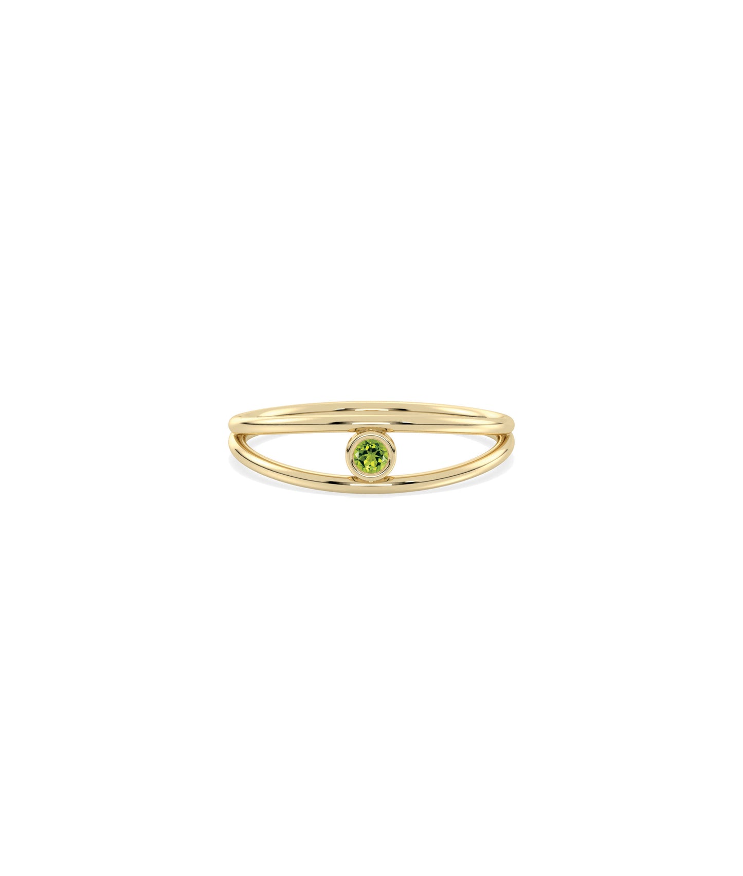 Birthstone Bezel Set Split Shank Ring