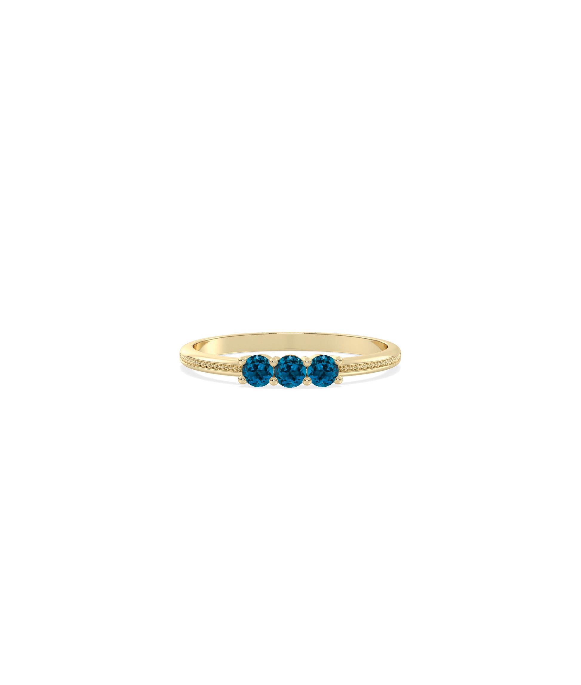 3 Stone Birthstone Prong Set Ring | Everyday Jewelry