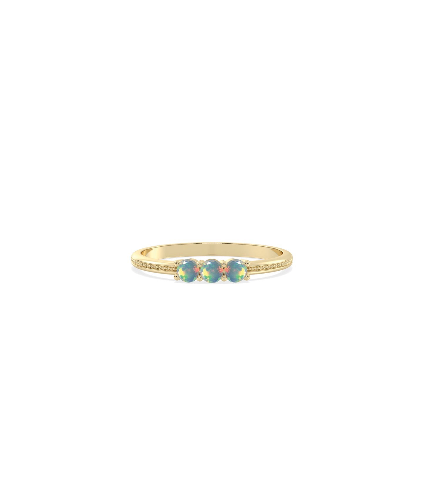 3 Stone Birthstone Prong Set Ring | Everyday Jewelry