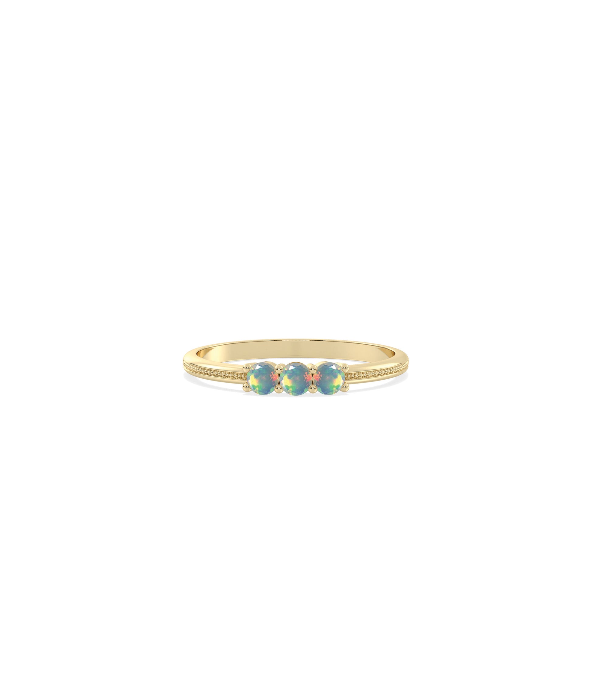 3 Stone Birthstone Prong Set Ring | Everyday Jewelry