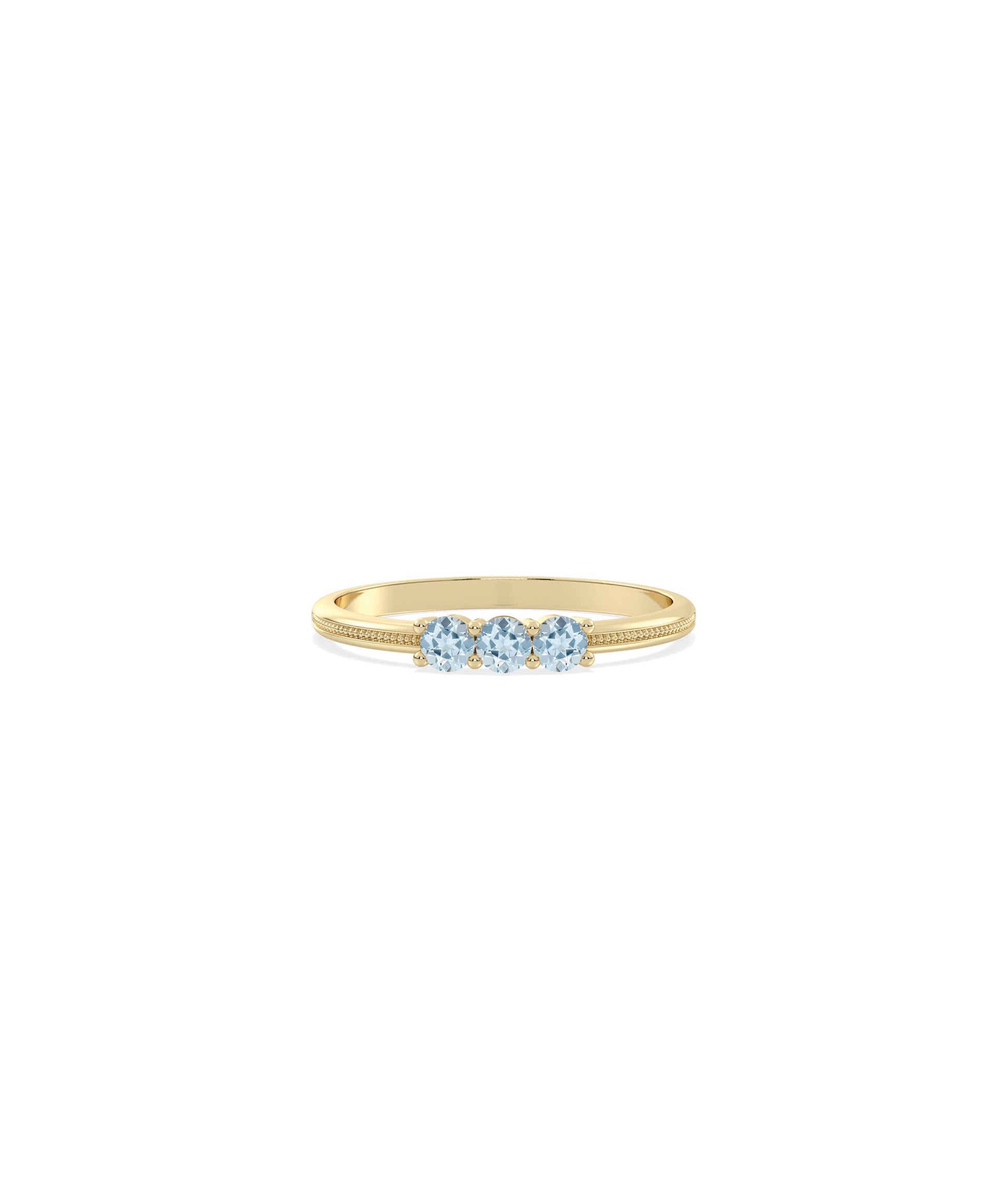 3 Stone Birthstone Prong Set Ring | Everyday Jewelry