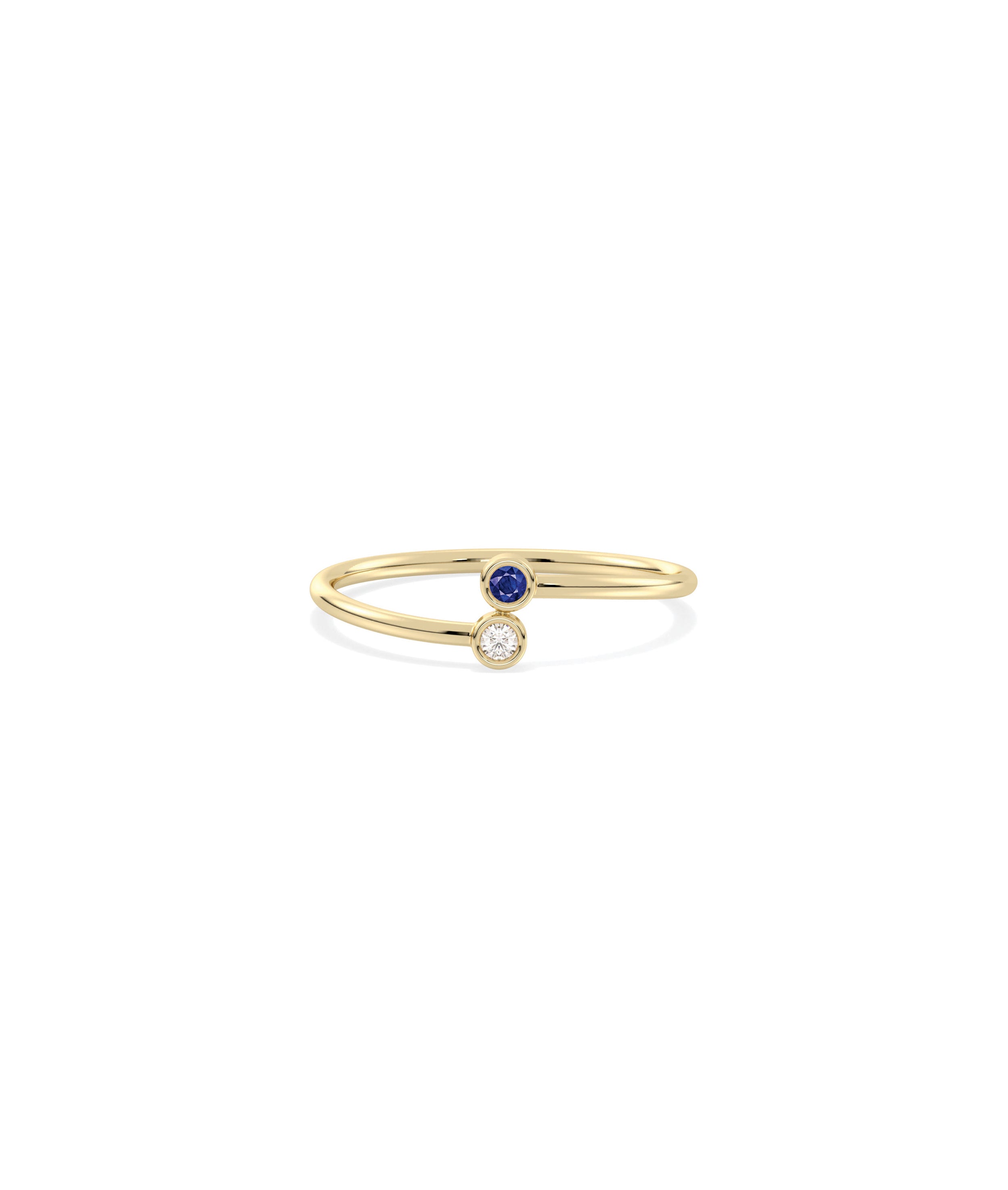 2 Stone Birthstone and Diamond Ring | Everyday Jewelry For Women