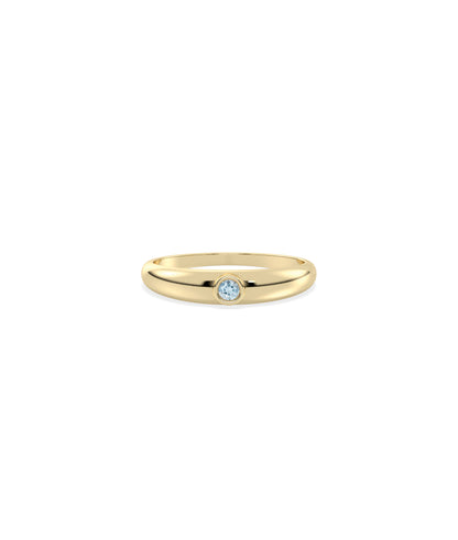 Birthstone Bezel Set Band Ring | Diamond Band Rings