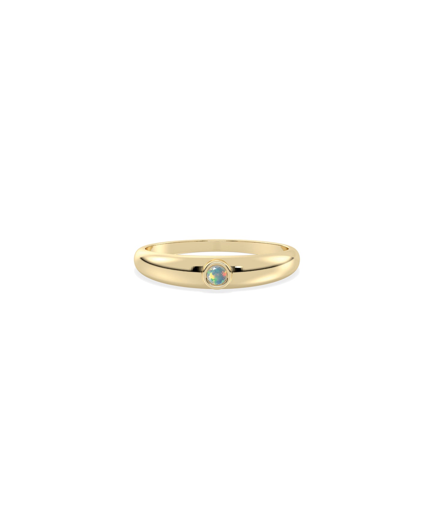 Birthstone Bezel Set Band Ring | Diamond Band Rings